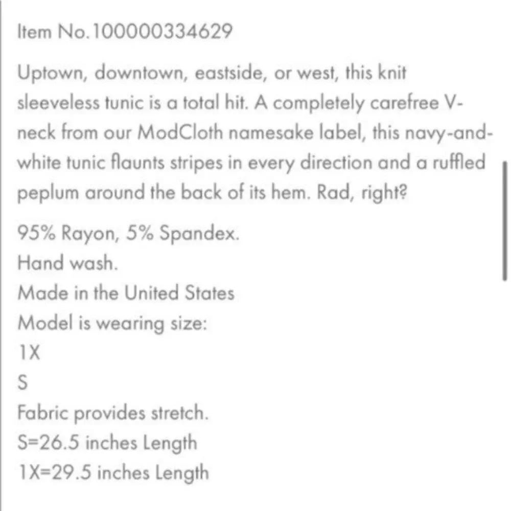 Modcloth Stripe Ruffle Tank Top In Every Direction Knit Navy Blue Cream White S - Picture 11 of 12